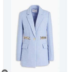 Rebecca Vallance Powder Blue Carine chain-embellished tweed blazer & pants